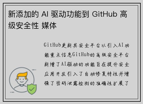 新添加的 AI 驱动功能到 GitHub 高级安全性 媒体